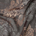 Brown and Bronze Floral Synthetic Georgette Fabric – 110 cm Width, Soft & Lightweight-D21898