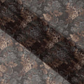 Brown and Bronze Floral Synthetic Georgette Fabric – 110 cm Width, Soft & Lightweight-D21898