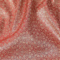 Red and Gold Synthetic Brocade Fabric – 110 cm Width, Luxurious & Elegant-D21899