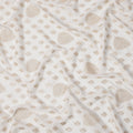 White and Gold Synthetic Brocade Fabric – 110 cm Width, Elegant & Luxurious-D21902