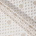 White and Gold Synthetic Brocade Fabric – 110 cm Width, Elegant & Luxurious-D21902