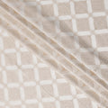 Ivory and Gold Geometric Synthetic Brocade Fabric – 110 cm Width, Elegant & Luxurious-D21903