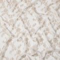 Off-White and Gold Floral Synthetic Brocade Fabric – 110 cm Width, Elegant & Luxurious-D21904
