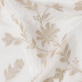 Off-White and Gold Floral Synthetic Brocade Fabric – 110 cm Width, Elegant & Luxurious-D21904