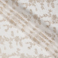 Off-White and Gold Floral Synthetic Brocade Fabric – 110 cm Width, Elegant & Luxurious-D21904