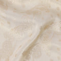 Cream and Gold Synthetic Brocade Fabric – 110 cm Width, Elegant & Luxurious-D21905