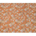 Orange and Multicolor Floral Synthetic Satin Fabric – 110 cm Width, Soft & Lustrous-D21908