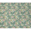 Sage Green and Multicolor Floral Synthetic Satin Fabric – 110 cm Width, Soft & Lustrous-D21910