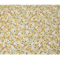 Ivory and Yellow Floral Synthetic Satin Fabric – 110 cm Width, Soft & Lustrous-D21912