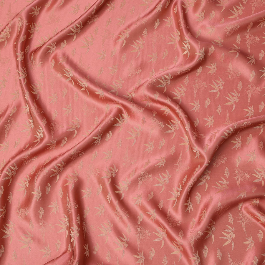 Light Onion Pink Pure Silk Satin Jacquard Fabric – 110 cm Width, Luxurious & Elegant-D21917