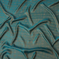 Teal Blue Pure Silk Satin Jacquard Fabric – 110 cm Width, Luxurious & Elegant-D21918
