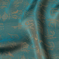 Teal Blue Pure Silk Satin Jacquard Fabric – 110 cm Width, Luxurious & Elegant-D21918