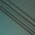 Teal Blue Pure Silk Satin Jacquard Fabric – 110 cm Width, Luxurious & Elegant-D21918