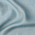Sky Blue Pure Silk Satin Jacquard Fabric – 110 cm Width, Luxurious & Elegant-D21921