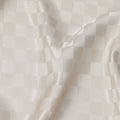 Ivory Pure Silk Satin Jacquard Fabric – 110 cm Width, Luxurious & Elegant-D21922