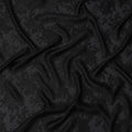 Black Pure Silk Satin Jacquard Fabric – 110 cm Width, Sheer & Elegant-D21924