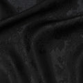 Black Pure Silk Satin Jacquard Fabric – 110 cm Width, Sheer & Elegant-D21924