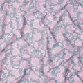 Dusty Blue & Soft Pink Floral Uragiri Cotton Voile Jacquard Fabric – 110cm Wide, Japan-D21927