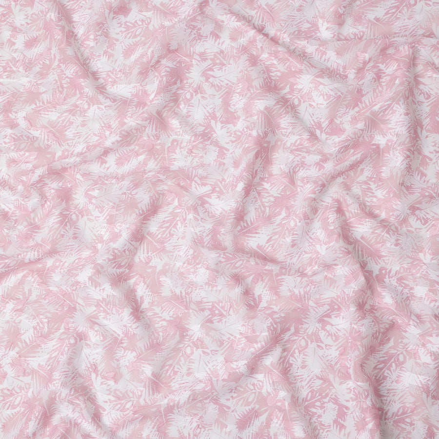 Soft Pink & White Tropical Uragiri Cotton Voile Jacquard Fabric – 110cm Wide, Japan-D21931
