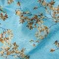 Sky Blue & Golden Brown Floral Uragiri Cotton Voile Jacquard Fabric – 110cm Wide, Japan-D21932