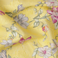 Yellow & Pink Floral Uragiri Cotton Voile Jacquard Fabric – 110cm Wide, Japan-D21933