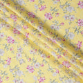 Yellow & Pink Floral Uragiri Cotton Voile Jacquard Fabric – 110cm Wide, Japan-D21933