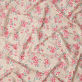Beige & Red Floral Uragiri Cotton Voile Jacquard Fabric – 110cm Wide, Japan-D21934