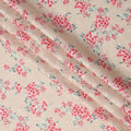 Beige & Red Floral Uragiri Cotton Voile Jacquard Fabric – 110cm Wide, Japan-D21934