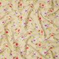 Light Yellow & Pink Floral Uragiri Cotton Voile Jacquard Fabric – 110cm Wide, Japan-D21935