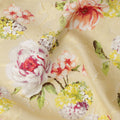 Light Yellow & Pink Floral Uragiri Cotton Voile Jacquard Fabric – 110cm Wide, Japan-D21935