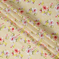 Light Yellow & Pink Floral Uragiri Cotton Voile Jacquard Fabric – 110cm Wide, Japan-D21935