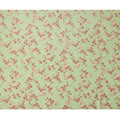 Light Green & Red Floral Uragiri Cotton Voile Jacquard Fabric – 110cm Wide, Japan-D21936