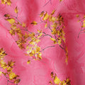 Bright Pink & Yellow Floral Uragiri Cotton Voile Jacquard Fabric – 110cm Wide, Japan-D21937
