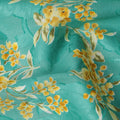 Teal & Yellow Floral Uragiri Cotton Voile Jacquard Fabric – 110cm Wide, Japan-D21938