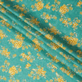 Teal & Yellow Floral Uragiri Cotton Voile Jacquard Fabric – 110cm Wide, Japan-D21938