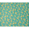 Teal & Yellow Floral Uragiri Cotton Voile Jacquard Fabric – 110cm Wide, Japan-D21938