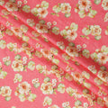 Coral Pink & Cream Floral Uragiri Cotton Voile Jacquard Fabric – 110cm Wide, Japan-D21939