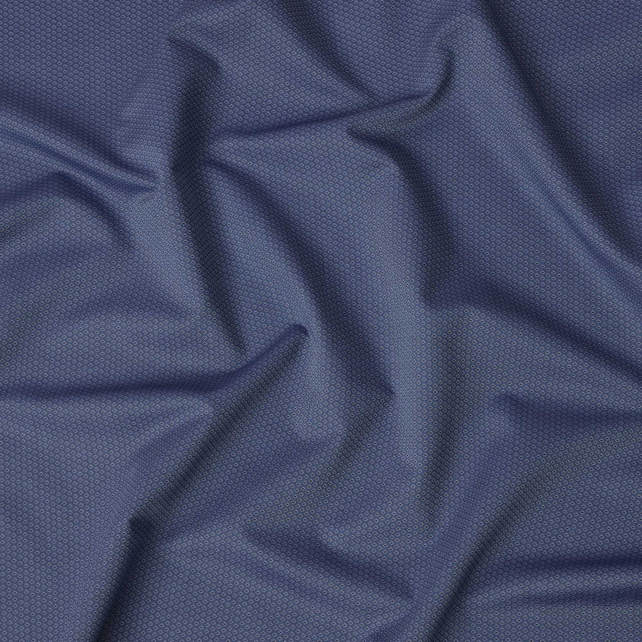 Navy Blue Geometric Textured 100% Swiss Cotton Shirting Fabric – 150 cm Wide-D21985