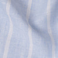 قماش كتان نقي مطبوع مخطط باللونين الأزرق الفاتح والأبيض - عرض 150 سم - D21991