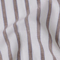 White & Brown Striped Pure Linen Printed Fabric – 150 cm Wide-D21992