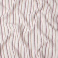 White, Beige & Burgundy Striped Pure Linen Printed Fabric – 150 cm Wide-D21993
