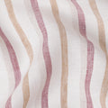 White, Beige & Burgundy Striped Pure Linen Printed Fabric – 150 cm Wide-D21993