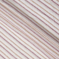 White, Beige & Burgundy Striped Pure Linen Printed Fabric – 150 cm Wide-D21993