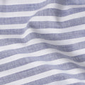 قماش كتان نقي مطبوع بخطوط أفقية باللونين الأبيض والأزرق - عرض 150 سم - D21996