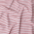 قماش كتان نقي مطبوع بخطوط أفقية باللونين الأبيض والأحمر - عرض 150 سم - D21997