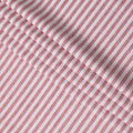 قماش كتان نقي مطبوع بخطوط أفقية باللونين الأبيض والأحمر - عرض 150 سم - D21997