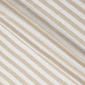 قماش كتان نقي مطبوع مخطط باللونين الأبيض والبيج - عرض 150 سم - D21998