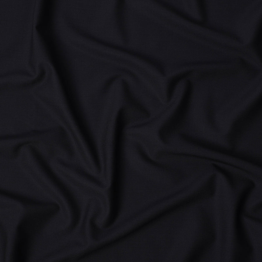 Deep Black Scabal Premium Super 100's English All Wool Suiting Fabric – 3.65 Mtrs, Width 150 Cms, United Kingdom-D22014