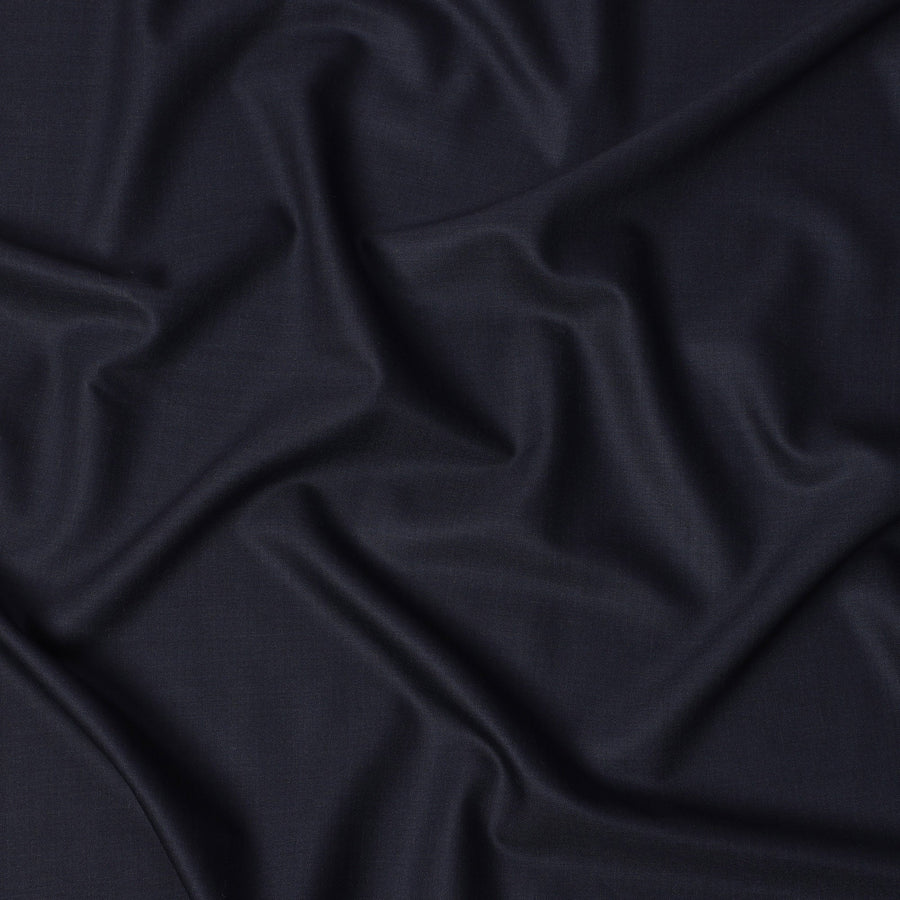 Midnight Black Loro Piana Premium Super 150's Italian All Wool Suiting Fabric – 3.65 Mtrs, Width 150 Cms, United Kingdom-D22018
