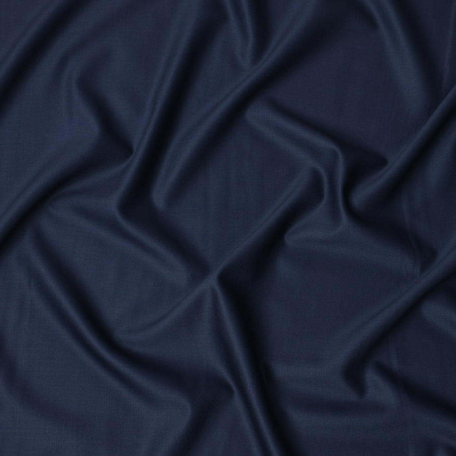 Midnight Blue Premium Super 160's English Wool & Silk Suiting Fabric – 3.50 Mtrs, Width 150 Cms, United Kingdom-D22028